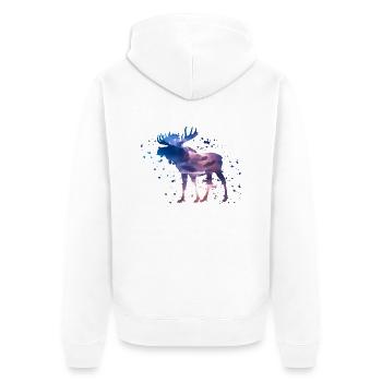 Aquarelle d'orignal - Veste à capuche bio Premium Unisexe - blanc - Dos - Thijin (182cm)