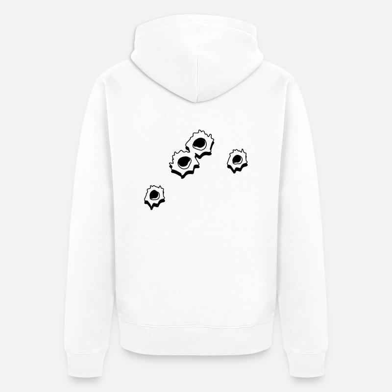 Loch Löcher einschüsse - Unisex Premium Bio Zip Hoodie - Weiß