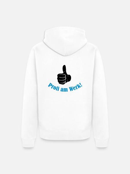profi_am_werk_2 - Unisex Premium Bio Zip Hoodie - Weiß