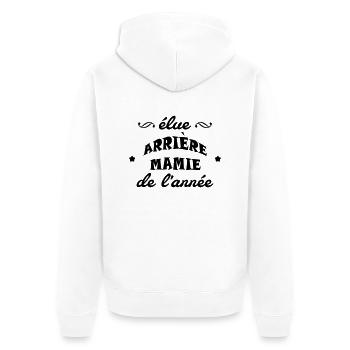 Mamie / Mamy / Grand Mere / Grand-Mère / Bébé - Veste à capuche bio Premium Unisexe - blanc - Dos - Thijin (182cm)