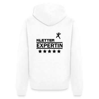 kletter expertin - Unisex Premium Bio Zip Hoodie - Weiß - Hinten - Thijin (182cm)