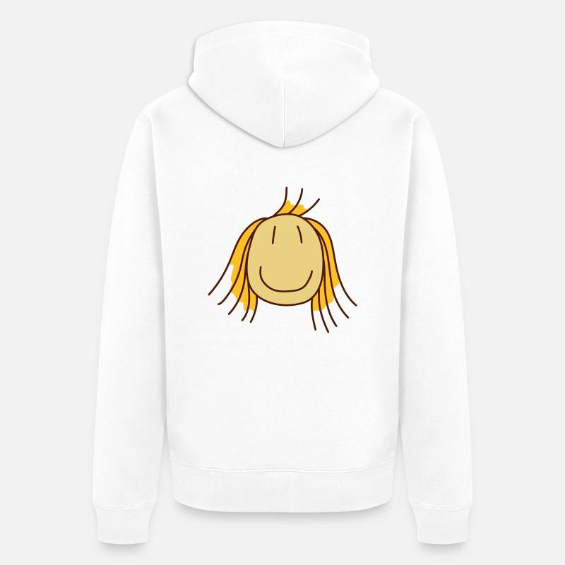 clipart maedches aux cheveux blonds - Veste à capuche bio Premium Unisexe - blanc