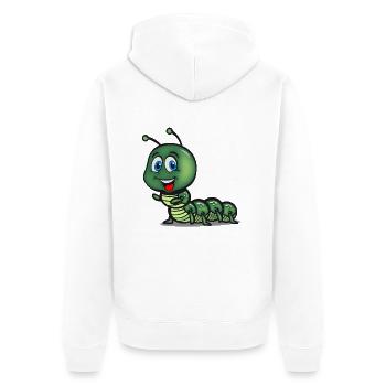 raupe süss kind - Unisex Premium Bio Zip Hoodie - Weiß - Hinten - Thijin (182cm)