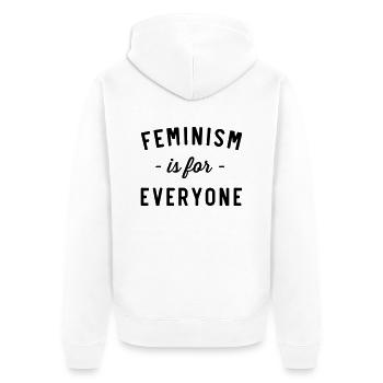 Feminism Is For Everyone - Unisex Premium Organic Zip Hoodie - white - Back - Thijin (182cm)