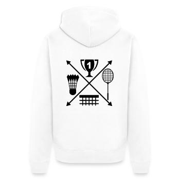 badminton - Veste à capuche bio Premium Unisexe - blanc - Dos - Thijin (182cm)