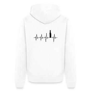 Bouteille de bière Poivrant battements de cœur - Veste à capuche bio Premium Unisexe - blanc - Dos - Thijin (182cm)