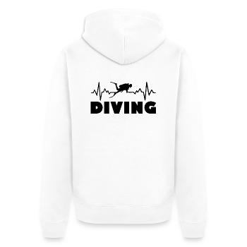 Diving Dive tauchen - Unisex Premium Bio Zip Hoodie - Weiß - Hinten - Thijin (182cm)