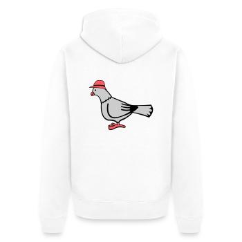 Taube - Unisex Premium Bio Zip Hoodie - Weiß - Hinten - Thijin (182cm)
