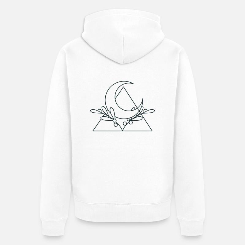triangle croissant de lune - Veste à capuche bio Premium Unisexe - blanc