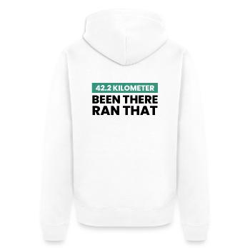 Triathlon Marathon - Veste à capuche bio Premium Unisexe - blanc - Dos - Thijin (182cm)
