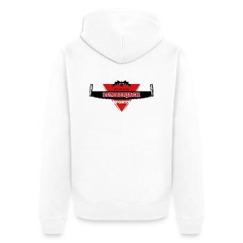 lumberjack logo triangle - Unisex Premium Organic Zip Hoodie - white - Back - Thijin (182cm)