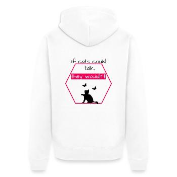 I love clothes / If cats - Unisex Premium Bio Zip Hoodie - Weiß - Hinten - Thijin (182cm)