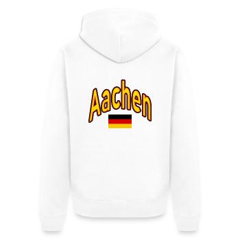 Drapeau de l’Allemagne d’Aix-la-Chapelle - Veste à capuche bio Premium Unisexe - blanc - Dos - Thijin (182cm)