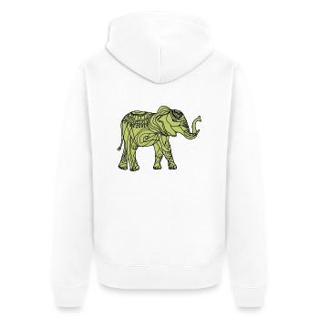 Éléphant - Veste à capuche bio Premium Unisexe - blanc - Dos - Thijin (182cm)