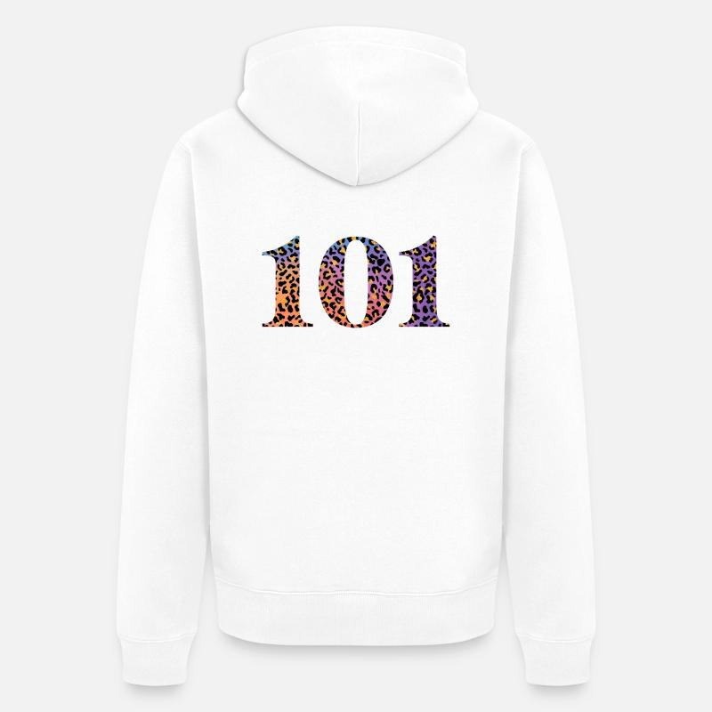 101e anniversaire léopard - Veste à capuche bio Premium Unisexe - blanc