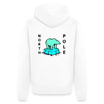 eisbär north pole - Unisex Premium Bio Zip Hoodie - Weiß - Hinten - Thijin (182cm)
