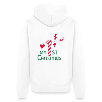 Mein erstes Weihnachten - Unisex Premium Bio Zip Hoodie - Weiß - Hinten - Thijin (182cm)