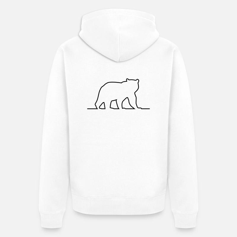 Silhouette d’ours - Veste à capuche bio Premium Unisexe - blanc