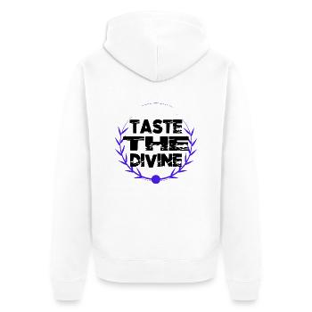 béatitude cuisine cool drôle humour heureux - Veste à capuche bio Premium Unisexe - blanc - Dos - Thijin (182cm)
