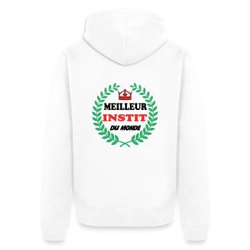 MEILLEUR INSTIT DU MONDE - Veste à capuche bio Premium Unisexe - blanc - Dos - Thijin (182cm)