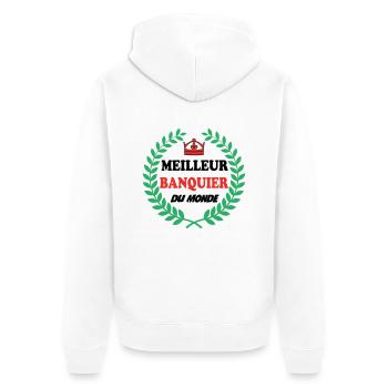 MEILLEUR BANQUIER DU MONDE - Veste à capuche bio Premium Unisexe - blanc - Dos - Thijin (182cm)