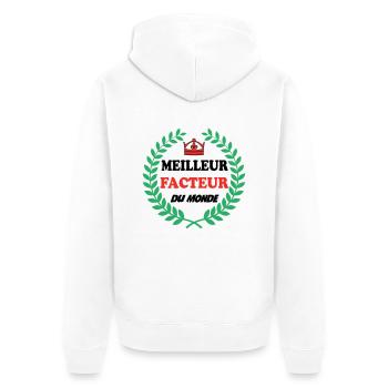 MEILLEUR FACTEUR DU MONDE - Veste à capuche bio Premium Unisexe - blanc - Dos - Thijin (182cm)