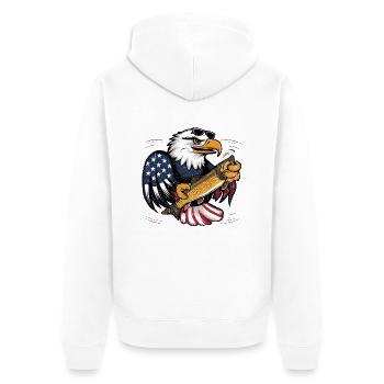 Fliegenfischen in den USA - Unisex Premium Bio Zip Hoodie - Weiß - Hinten - Thijin (182cm)
