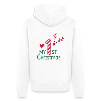 Mein erstes Weihnachten - Unisex Premium Bio Zip Hoodie - Weiß - Hinten - Thijin (182cm)