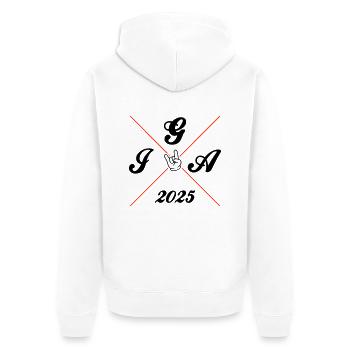 JGA 2025 Party Junggesellenabschied - Unisex Premium Bio Zip Hoodie - Weiß - Hinten - Thijin (182cm)