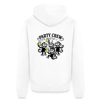 Party Crew Monkey Beer - Unisex Premium Organic Zip Hoodie - white - Back - Thijin (182cm)