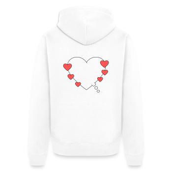 Thought bubble with heart - Unisex Premium Organic Zip Hoodie - white - Back - Thijin (182cm)
