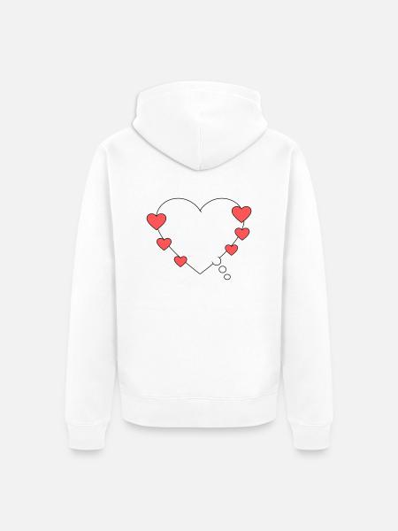 Thought bubble with heart - Unisex Premium Organic Zip Hoodie - white