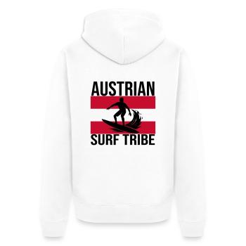 Austrian Surf Tribe Surfshirt - Unisex Premium Bio Zip Hoodie - Weiß - Hinten - Thijin (182cm)