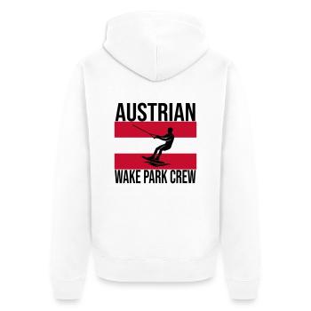 Austrian Wake Crew Wakeboard Shirt - Unisex Premium Bio Zip Hoodie - Weiß - Hinten - Thijin (182cm)