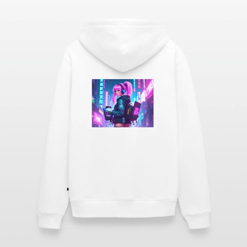 Cyber DJ Coder – Beats, Bytes & Blinks Unisex Premium Bio Zip Hoodie