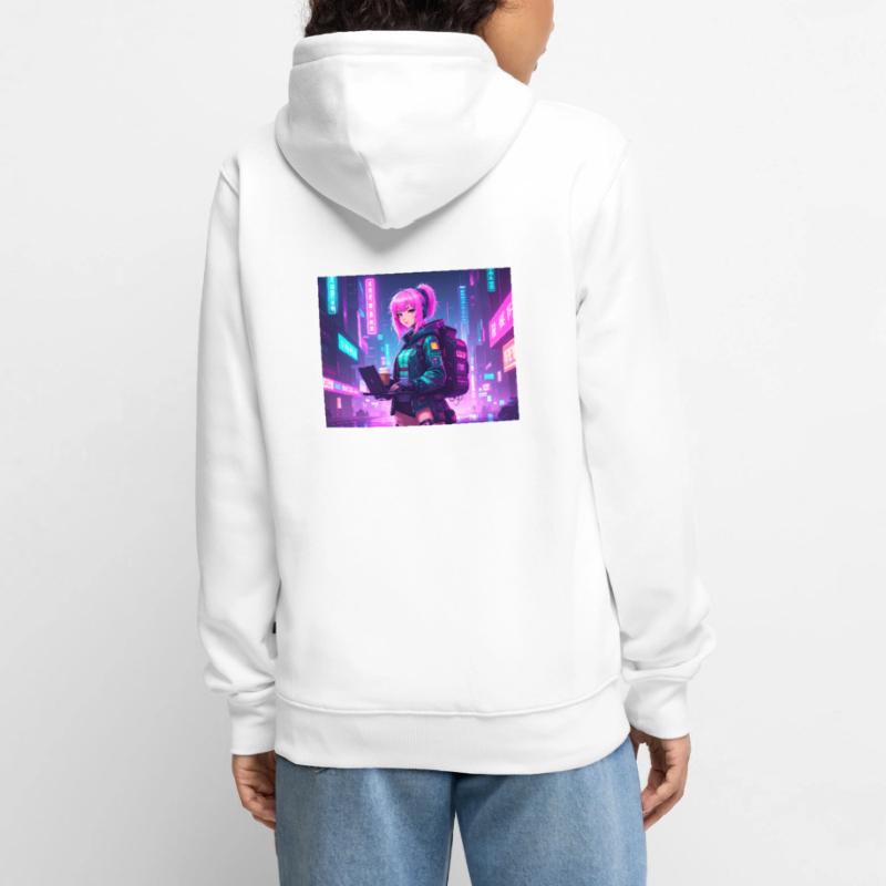 Neon Hacker Girl – Ready to Code & Conquer Unisex Premium Bio Zip Hoodie