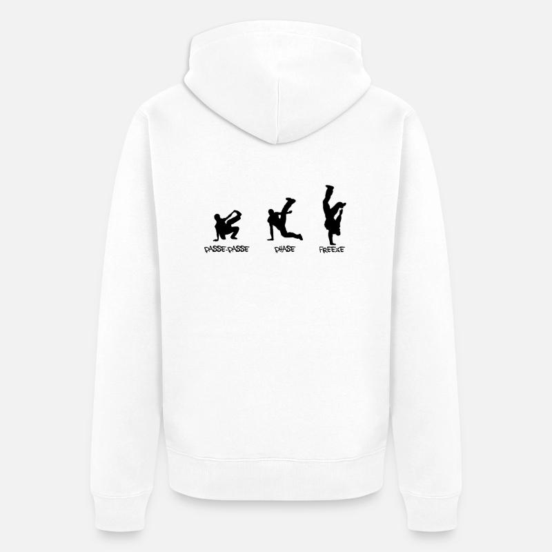breakdance - Veste à capuche bio Premium Unisexe - blanc