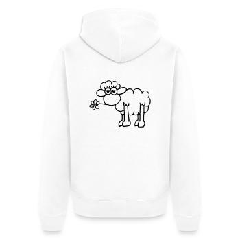 Verliebtes Schaf - Veste à capuche bio Premium Unisexe - blanc - Dos - Thijin (182cm)