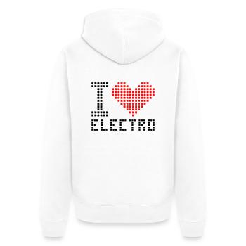 I heart love electro - Unisex Premium Bio Zip Hoodie - Weiß - Hinten - Thijin (182cm)