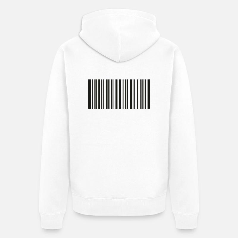 code-barre - Veste à capuche bio Premium Unisexe - blanc