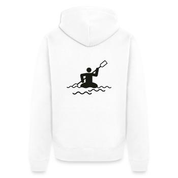 Strichmännchen - Kajak - Kajakfahrer - Kanute - Unisex Premium Bio Zip Hoodie - Weiß - Hinten - Thijin (182cm)