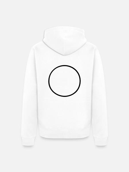 Runder Kreis 1 dünn - Unisex Premium Bio Zip Hoodie - Weiß