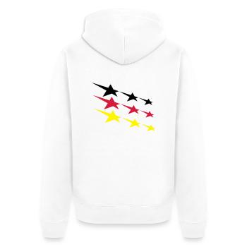 Deutschland Sterne - Unisex Premium Bio Zip Hoodie - Weiß - Hinten - Thijin (182cm)