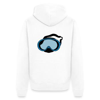 diving mask - Unisex Premium Organic Zip Hoodie - white - Back - Thijin (182cm)