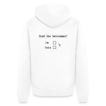 Sind Sie betrunken (Spruch) - Unisex Premium Bio Zip Hoodie - Weiß - Hinten - Thijin (182cm)