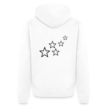falling stars - Unisex Premium Organic Zip Hoodie - white - Back - Thijin (182cm)