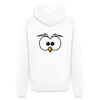 Eule - Unisex Premium Bio Zip Hoodie - Weiß - Hinten - Thijin (182cm)