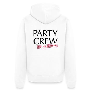 Alkohol Bier trinken und Party machen - Unisex Premium Bio Zip Hoodie - Weiß - Hinten - Thijin (182cm)