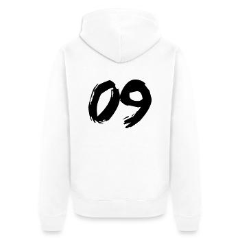 Brushed 09 - Unisex Premium Bio Zip Hoodie - Weiß - Hinten - Thijin (182cm)