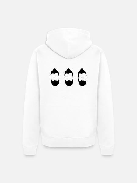NilGuenther_HipsterKlone2 - Unisex Premium Bio Zip Hoodie - Weiß
